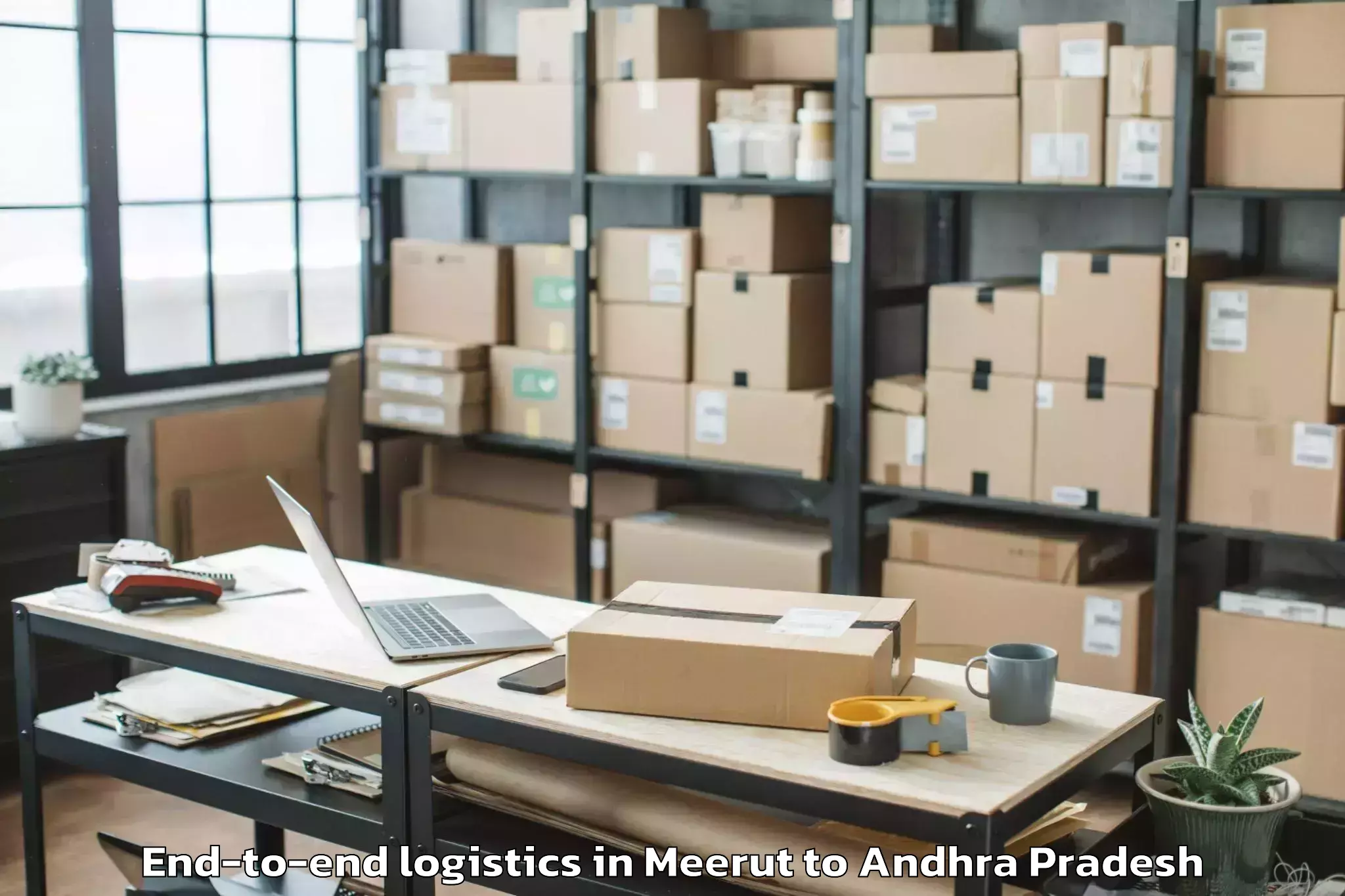 Book Meerut to Veligandla End To End Logistics Online